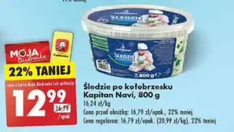 Biedronka Śledzie po kołobrzesku Kapitan Navi, 800 g oferta