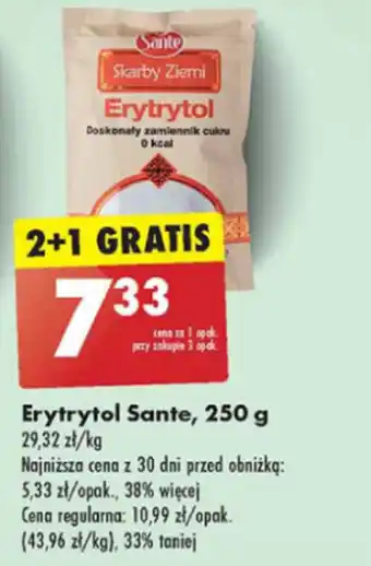 Biedronka Erytrytol Sante, 250 g oferta