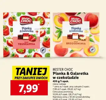 Lidl Pianka & galaretka brzoskwinia Mister Choc oferta