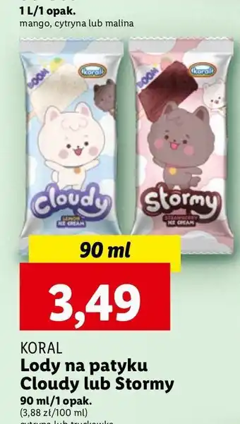 Lidl Lód truskawkowy w mlecznej czekoladzie Koral Stormy oferta