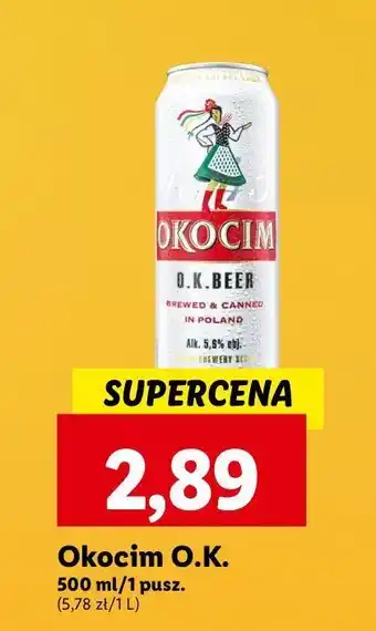 Lidl Piwo Okocim O.k. Beer oferta