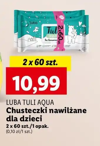 Lidl Chusteczki nawilżane aqua Luba Tuli oferta