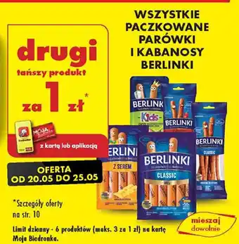 Biedronka Parówki z serem Morliny Berlinki oferta