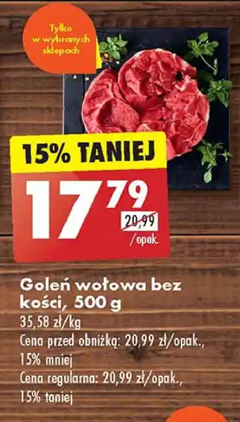 Biedronka Goleń wołowa bez kości oferta