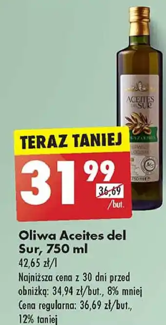 Biedronka Oliwa z oliwek Aceites Del Sur oferta