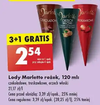 Biedronka Lody orzech włoski Marletto oferta