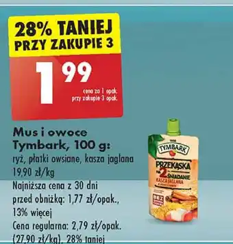 Biedronka Przekadka kasza jaglana jabłko cynamon Tymbark Przekąska oferta