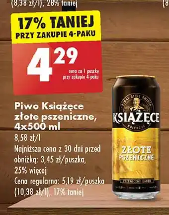 Biedronka Piwo Książęce Złote Pszeniczne oferta