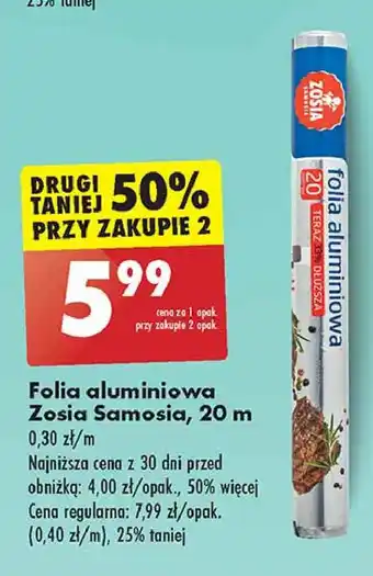 Biedronka Folia aluminiowa 20 m Zosia Samosia oferta