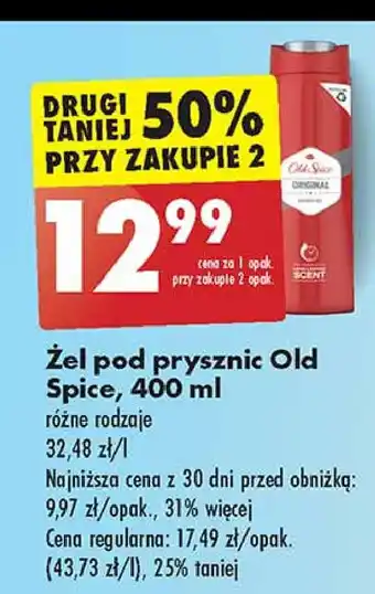 Biedronka Zel pod prysznic Old Spice Original oferta