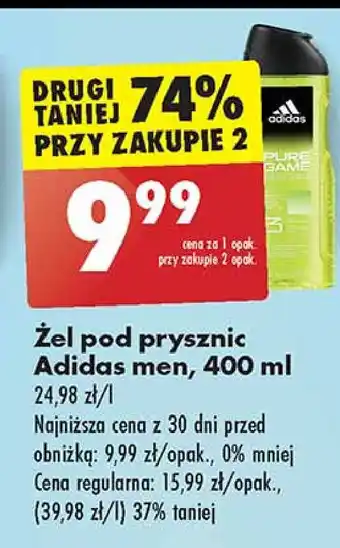 Biedronka Zel pod prysznic Adidas Men Pure Game oferta