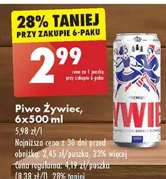 Biedronka Piwo Żywiec Jasne Pełne oferta