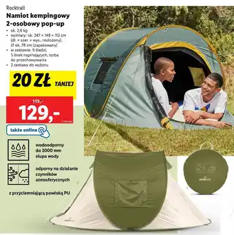 Lidl Namiot pop-up 148 x 112 247 cm Rocktrail oferta