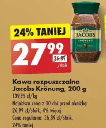 Biedronka Kawa rozpuszczalna Jacobs Krönung, 200 g oferta