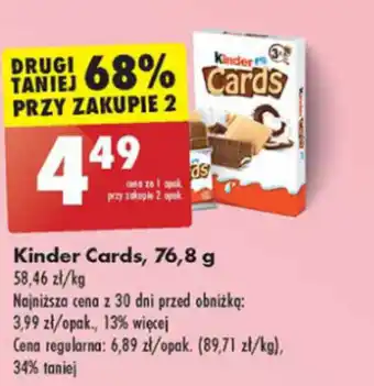 Biedronka Kinder Cards, 76,8 g oferta