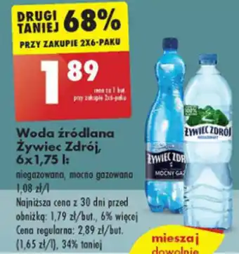 Biedronka Woda źródlana Żywiec Zdrój, 6 x 1,75 l oferta