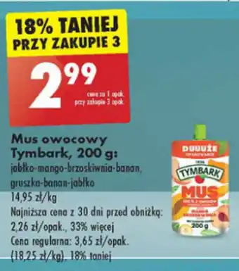 Biedronka Mus owocowy Tymbark, 200 g oferta