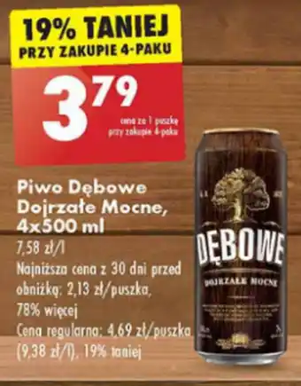 Biedronka Piwo Dębowe Dojrzałe Mocne 4x500 ml oferta