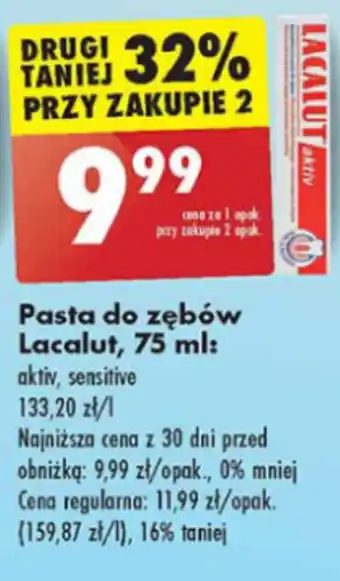 Biedronka Pasta do zębów Lacalut, 75 ml oferta