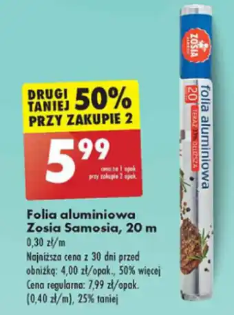 Biedronka Folia aluminiowa Zosia Samosia, 20 m oferta