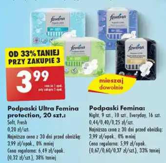 Biedronka Podpaski Femina: Night, 9 szt., 10 szt., Everyday, 16 szt. oferta