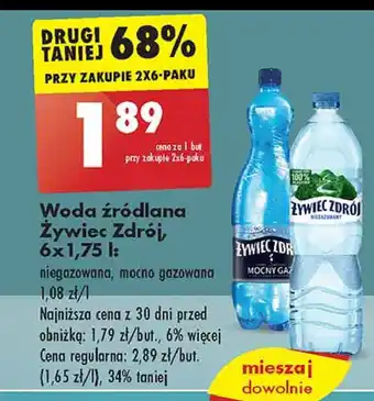 Biedronka Woda mocny gaz Żywiec Zdrój oferta