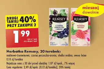 Biedronka Herbata słodka malina Remsey Intensitea oferta