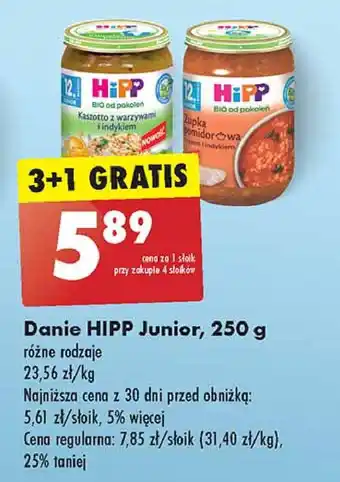 Biedronka Zupka pomidorowa z ryżem i indykiem Hipp Bio oferta