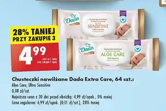 Biedronka Chusteczki wilgotne sensitive Dada Extra Care oferta