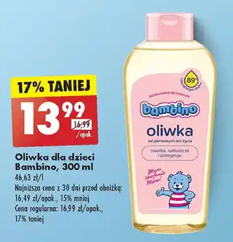 Biedronka Oliwka z nnkt (witaminą f) Bambino oferta