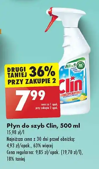 Biedronka Płyn do mycia szyb lemon Clin Windows & Glass oferta