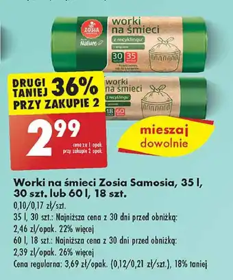 Biedronka Worki na smieci 35 l Zosia Samosia oferta