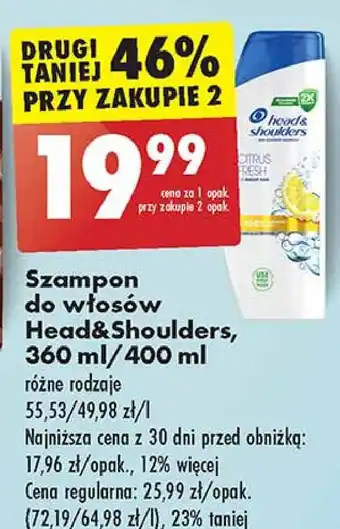 Biedronka Szampon do włosów citrus fresh Head&Shoulders oferta