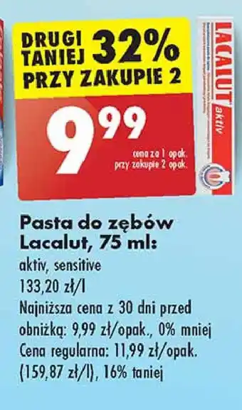 Biedronka Pasta do zębow Lacalut Aktiv oferta