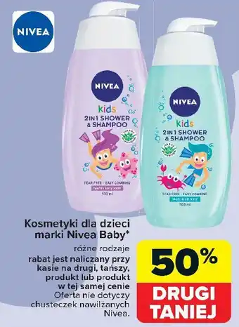 Carrefour Żel do kąpieli i szampon 2w1 niebieski Nivea Kids oferta
