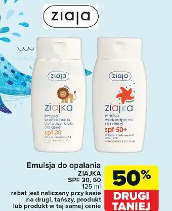 Carrefour Słoneczna emulsja wodoodporna dla dzieci spf 50+ Ziaja Ziajka oferta