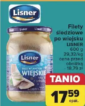 Carrefour Wiejskie filety śledziowe w oleju z cebulką Lisner oferta