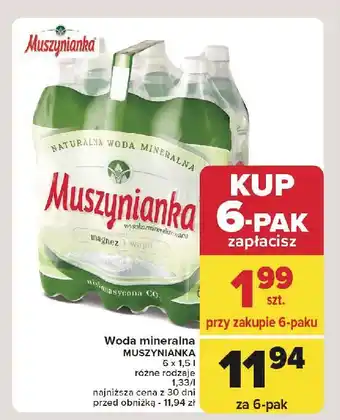 Carrefour Woda lekko gazowana Muszynianka oferta