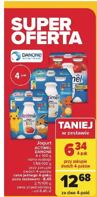 Carrefour Jogurt kids wanilia Danone Actimel oferta