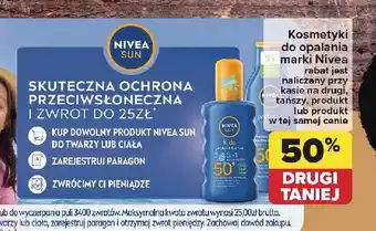 Carrefour Nawilżający spray ochronny na słońce spf 50+ Nivea Sun Kids oferta