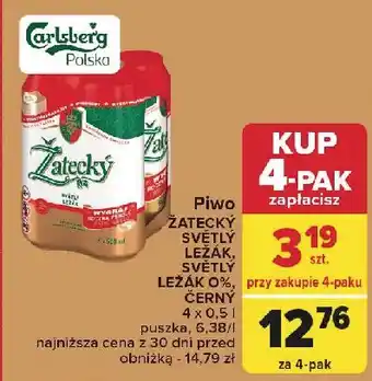 Carrefour Piwo Zatecky Cerny oferta