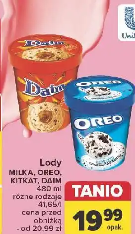 Carrefour Lody z kawałkami ciastek Oreo Ice Cream oferta