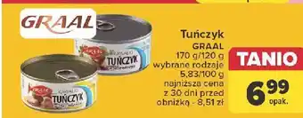 Carrefour Tuńczyk kawałki w sosie własnym Graal oferta