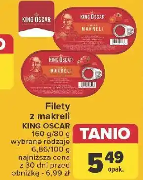 Carrefour Filety z makreli w sosie pomidorowym papryką King Oscar oferta