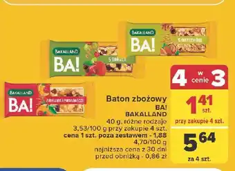Carrefour Baton żurawina i pomarańcza Bakalland Ba! oferta