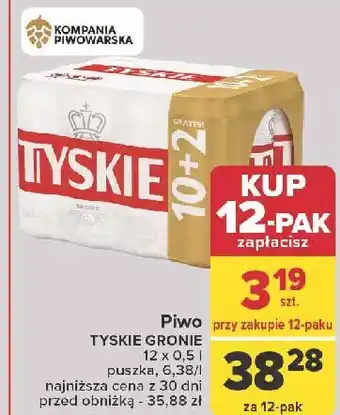 Carrefour Piwo Tyskie Gronie oferta