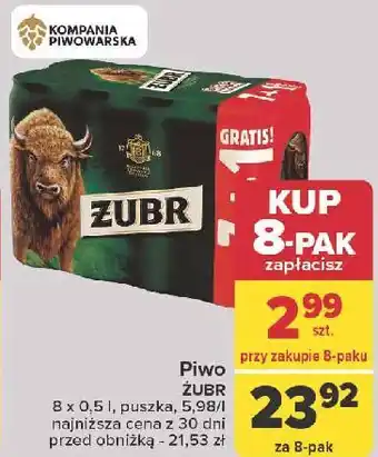 Carrefour Piwo Żubr 1768 oferta