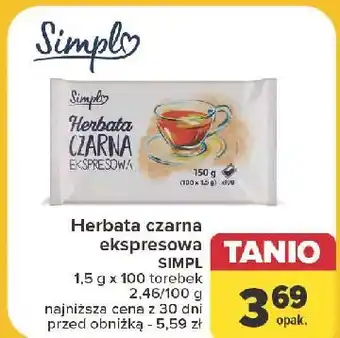 Carrefour Herbata czarna ekspresowa Simpl oferta