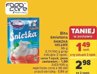 Carrefour Bita śmietana śnieżka Gellwe oferta