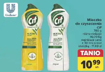 Carrefour Mleczko do czyszczenia z mikrokryształkami original Cif Cream oferta